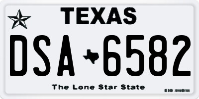 TX license plate DSA6582