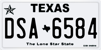 TX license plate DSA6584