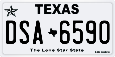 TX license plate DSA6590