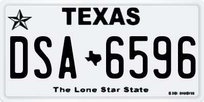 TX license plate DSA6596