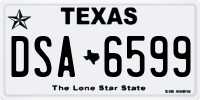 TX license plate DSA6599