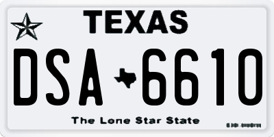 TX license plate DSA6610