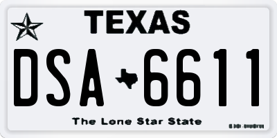 TX license plate DSA6611