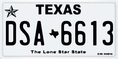 TX license plate DSA6613
