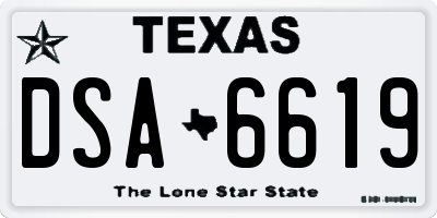 TX license plate DSA6619