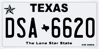 TX license plate DSA6620