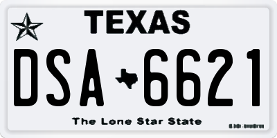 TX license plate DSA6621