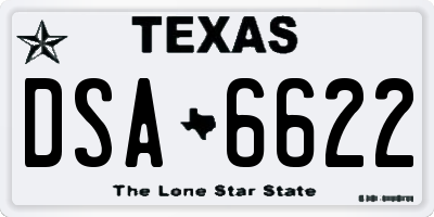 TX license plate DSA6622
