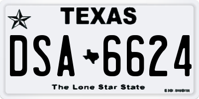 TX license plate DSA6624