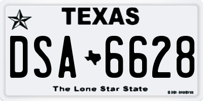 TX license plate DSA6628