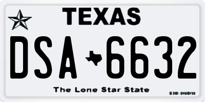 TX license plate DSA6632