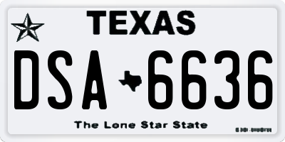 TX license plate DSA6636