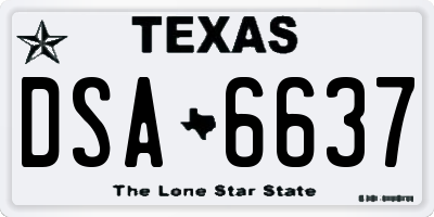 TX license plate DSA6637