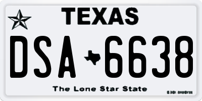 TX license plate DSA6638