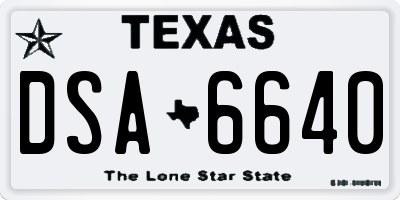 TX license plate DSA6640