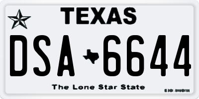 TX license plate DSA6644