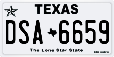 TX license plate DSA6659