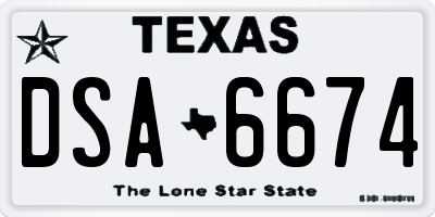 TX license plate DSA6674