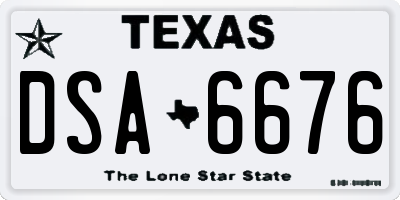 TX license plate DSA6676
