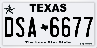 TX license plate DSA6677