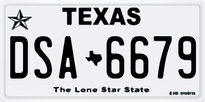 TX license plate DSA6679