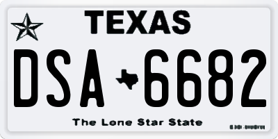 TX license plate DSA6682