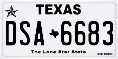 TX license plate DSA6683