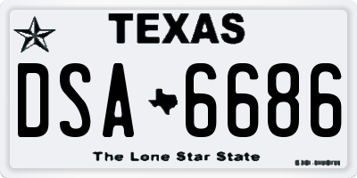 TX license plate DSA6686