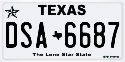 TX license plate DSA6687