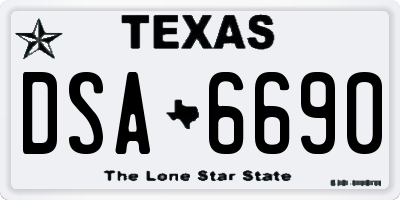 TX license plate DSA6690