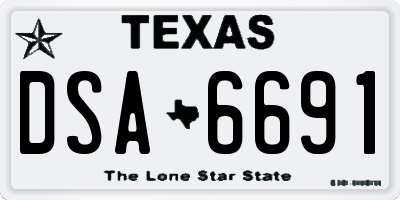 TX license plate DSA6691