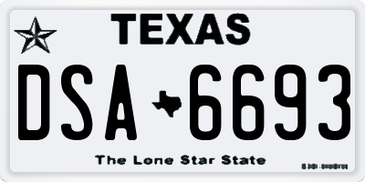 TX license plate DSA6693