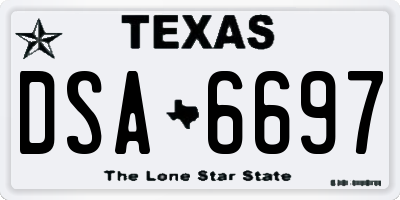 TX license plate DSA6697
