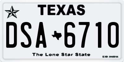 TX license plate DSA6710