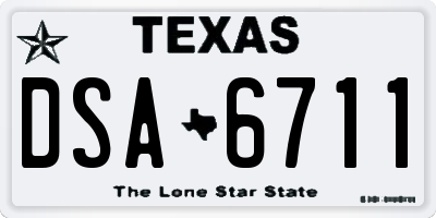 TX license plate DSA6711