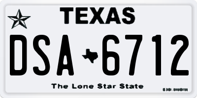 TX license plate DSA6712