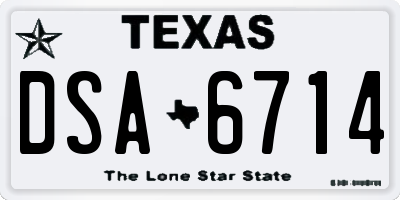 TX license plate DSA6714