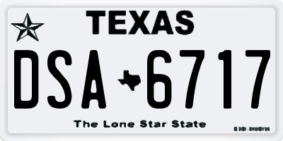 TX license plate DSA6717