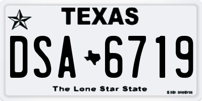 TX license plate DSA6719