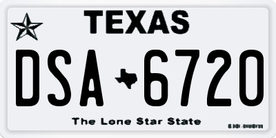 TX license plate DSA6720