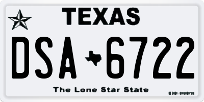 TX license plate DSA6722