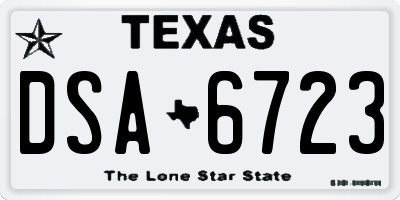 TX license plate DSA6723