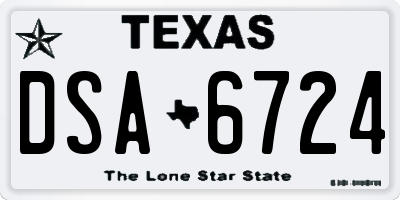 TX license plate DSA6724