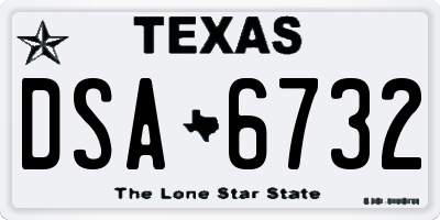 TX license plate DSA6732