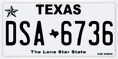 TX license plate DSA6736