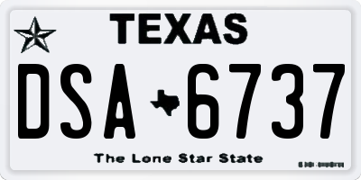 TX license plate DSA6737