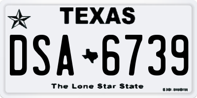 TX license plate DSA6739