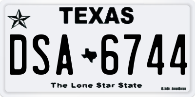 TX license plate DSA6744