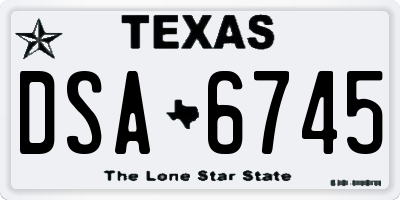 TX license plate DSA6745