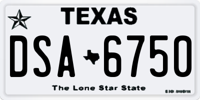 TX license plate DSA6750